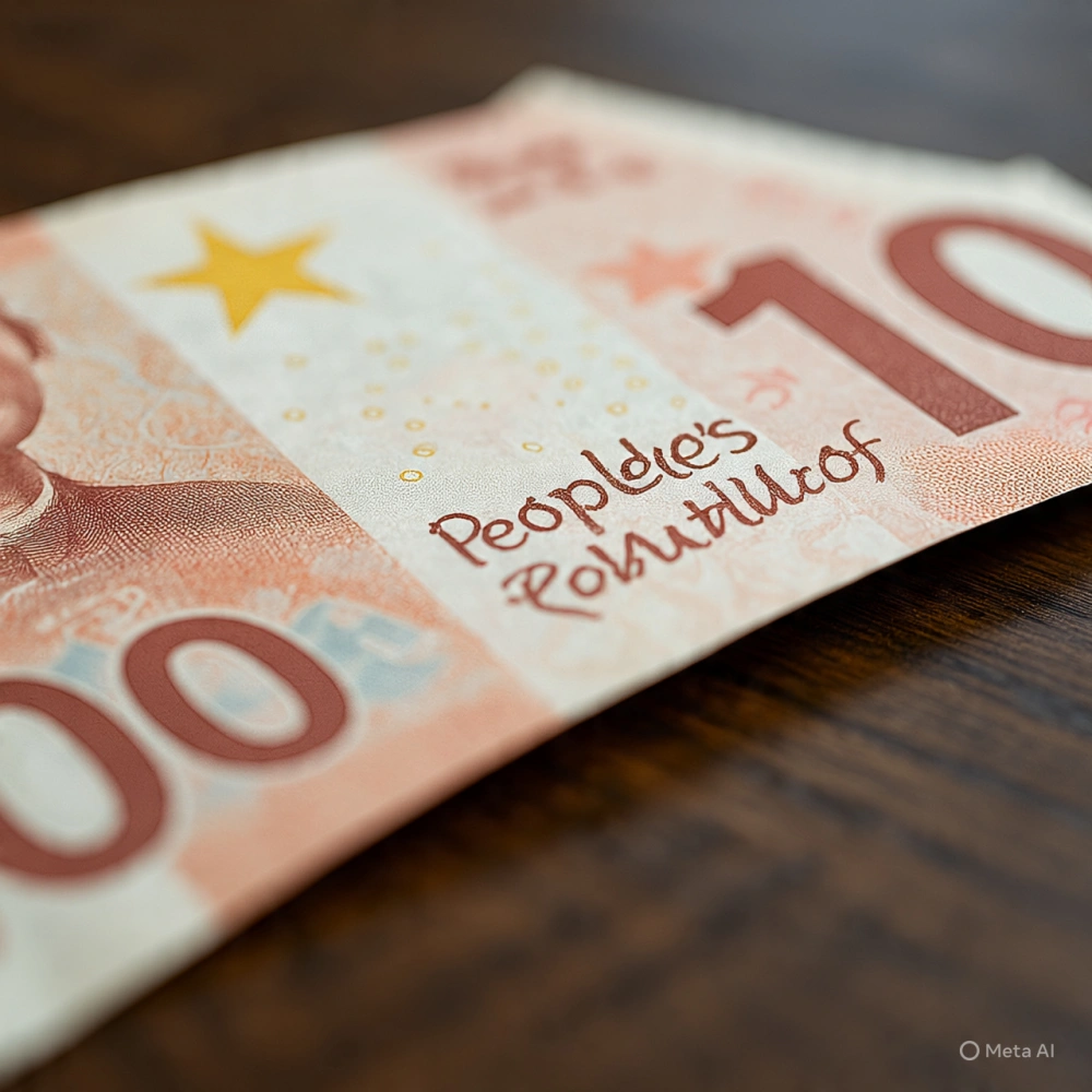 Ilustrasi mata uang yuan. (Meta AI)